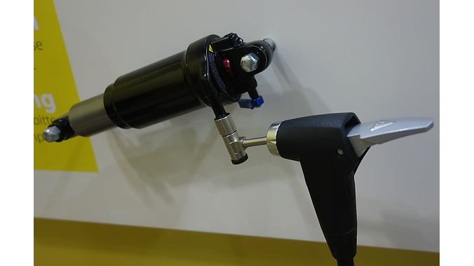At the other end of the scale, Topeak is making a shock pump adapter for its Joe Blow Ace floor pump. It reaches 200 psi ten times faster than Topeak's hand-held shock pump.