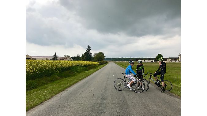 The French countryside is a lovely place to ride in May. 