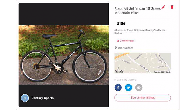 Century Sports submitted a screenshot of a Ross on Letgo.com to the USPTO board.