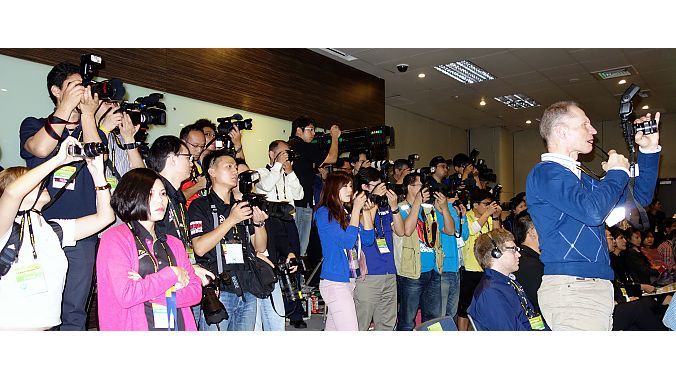 The media at Wednesday's opening ceremony