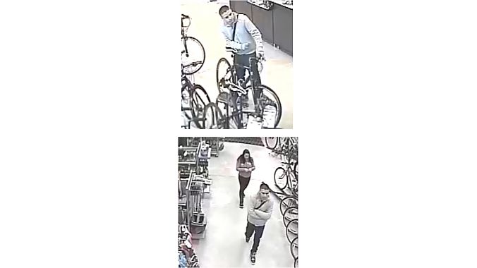Security camera footage of alleged thieves at Sunrise Cyclery's Long Island location