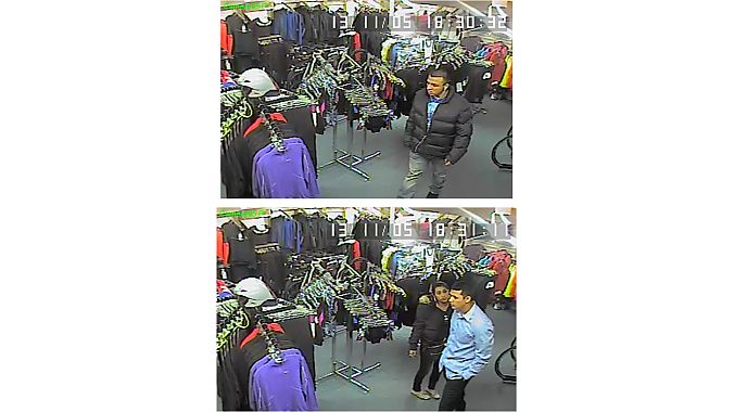Security camera footage of alleged thieves at Danny's Cycles' Stamford location