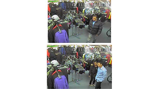 Security camera footage of alleged thieves at Danny's Cycles' Stamford location