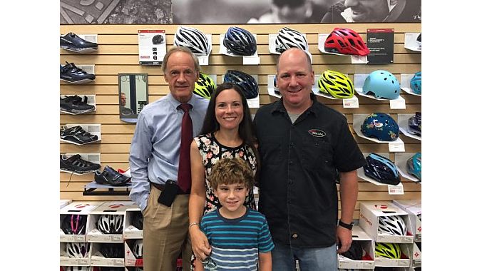 Sen. Tom Carper at Bike Line in Dover, Delaware.