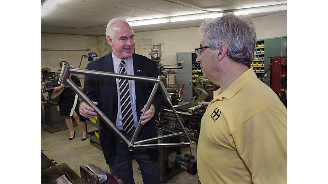 Rep. Patrick Meehan at Cycle Sport in Media, Pennsylvania.