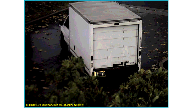 The van used has not been recovered. Still from video surveillance provided by Morgan Hill PD. 