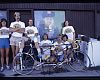 Tom (second from right) helped support a transcontinental tandem record attempt in 1979. Otis Guy and Joe Breeze were the cyclists. Photo by Wende Cragg.