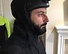 Alpinestars' Giulio Neri demonstrates the helmet compatibility of the Italian brand's All Mountain 2 WP Jacket.