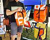British bag maker Carradice debuted its new brand Upso at Demo Day. David Chadwick, managing director of Carradice and Upso, showed colorful bags made from upcycled lorry tarps. The bags will be available in the U.S. through Belmont Distribution later this year.