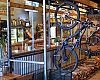 The HandleBar Café and Bike Shop has indoor bike parking. Marla Streb's husband, Mark Fitzgerald, did much of the build out and custom work.