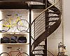 Bikes and a spiral staircase