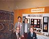 Bob Fluhr, bottom left, with son Steven at the 1980 New York bike show. The man standing on the left is Mark Tsai, the owner of Li Hsin Rubber and the other man is Joe Hwang, then the sales manager for LHR USA.