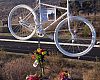 Jax Bicycle Center, where Robinson worked, put up this “ghost bike” on Santiago Canyon Road in his memory.