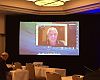 Tour de France champion Greg LeMond checked in on the conference via Skype after a family emergency prevented him from attending to deliver a keynote address.