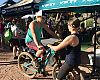 Yeti Cycling’s Jamie Armitage sets up a Yeti Beti demo bike for Jenny McConnell, who lives in Girdwood, Alaska. 