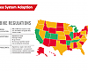 Photo: A map showing the states with three-class e-bike legislation for pavement bikes on the books. So far seven states have passed e-bike bills, and several others are close.