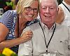 Sara Fortune and her father Phil Hendrickson at the Saris Cycling Group 25/40 Anniversary Celebration in 2014.