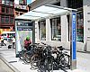 A Union Square bike parking shelter.
