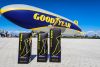 Goodyear introduced its bike tires at its air ship facility in California.