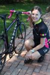 Breast cancer survivor Emily Gresh with the 2012 Liv/giant Avail Inspire she designed. Breast cancer survivor Emily Gresh with the 2012 Liv/giant Avail Inspire she designed.