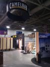 Camelbak's booth was under construction during setup Monday. Camelbak's booth was under construction during setup Monday.