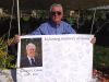 Gene Smith with a banner signed at Interbike by Cohen's friends