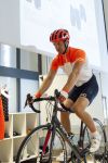 A model demonstrates POC’s new Octal road helmet and road apparel. A model demonstrates POC’s new Octal road helmet and road apparel.