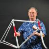 Della Santa with an award-winning frame at the 2009 NAHBS. Della Santa with an award-winning frame at the 2009 NAHBS.