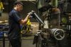 A worker builds a Saris trainer at its Wisconsin factory. Saris photo. A worker builds a Saris trainer at its Wisconsin factory. Saris photo.