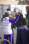 Galpin talks to a member of the Afghan national cycling team in Kabul. Galpin talks to a member of the Afghan national cycling team in Kabul.