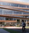 The Ledger building features external bike ramps up to the sixth floor. The Ledger building features external bike ramps up to the sixth floor.