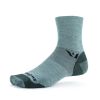The Swiftwick Pursuit Ultralight Four in heather color. 